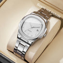 Relógio Masculino Elegance Square – Aço Inoxidável com Calendário