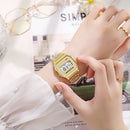 Relógio Digital Retro Rose Gold – Elegância e Estilo Moderno