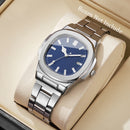 Relógio Masculino Elegance Square – Aço Inoxidável com Calendário