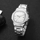 Relógio Masculino Elegance Square – Aço Inoxidável com Calendário