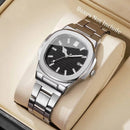 Relógio Masculino Elegance Square – Aço Inoxidável com Calendário