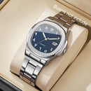 Relógio Masculino Elegance Square – Aço Inoxidável com Calendário